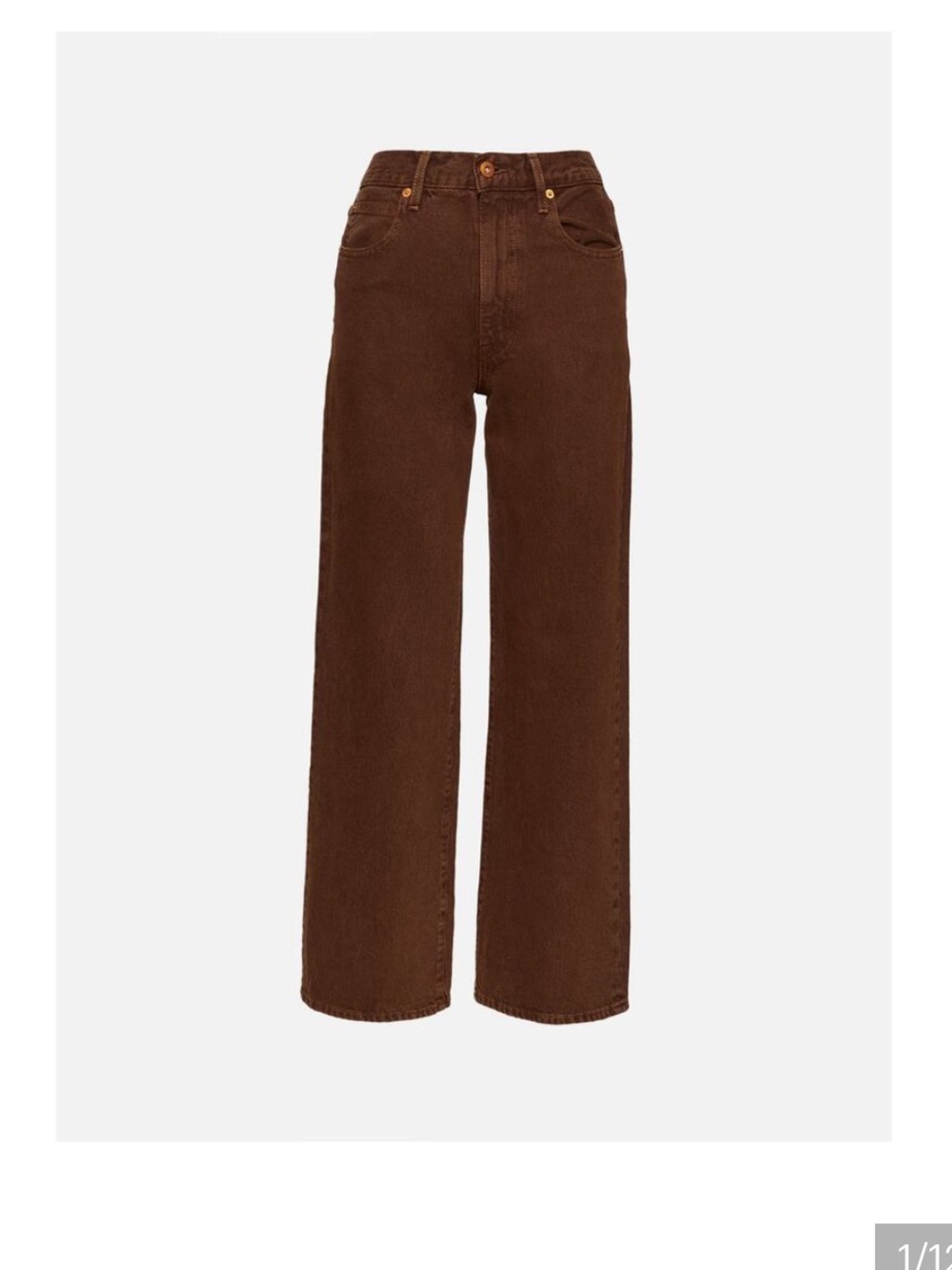 SLVRLAKE grace jean northern cedar brown wide leg high rise 29 cotton